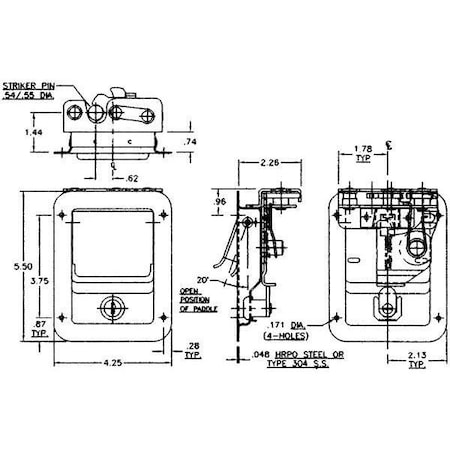 Eberhard Manufacturing Co Pdl.Hdl.W/Rotary Ss Ka Ch545 EMC 3-4373 SS CH545